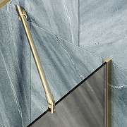 Шторка на ванну Maybah Glass MGV-125-3у 340x1400 в узком профиле Золото стекло бронзовое матовое-4