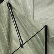 Шторка на ванну Maybah Glass MGV-131-6у 340x1400 в узком профиле Черный стекло прозрачное-4