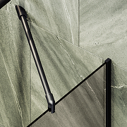 Шторка на ванну Maybah Glass MGV-135-6у 440x1400 в узком профиле Черный стекло бронзовое-4