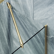 Шторка на ванну Maybah Glass MGV-142-3у 540x1400 в узком профиле Золото стекло прозрачное-4