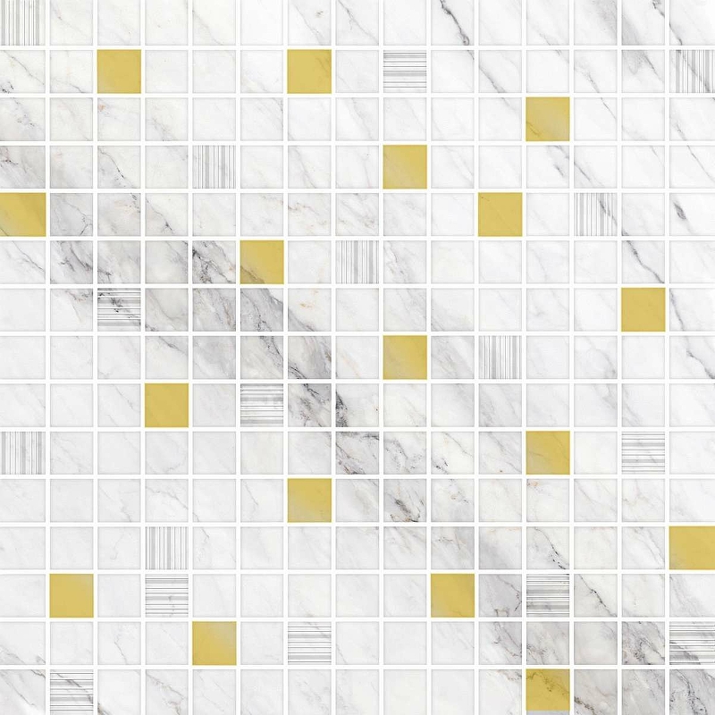мозаика керамическая azori calacatta royal 30x30 см цвет белый Керамическая мозаика Eurotile Calacatta (золото) 925 32,5х32,5 см