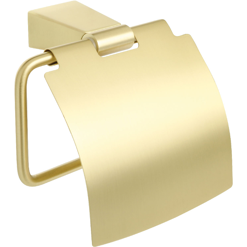 цена Держатель туалетной бумаги Fixsen Trend Gold FX-99010 с крышкой Матовое золото