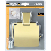 Держатель туалетной бумаги Fixsen Trend Gold FX-99010 с крышкой Матовое золото-1