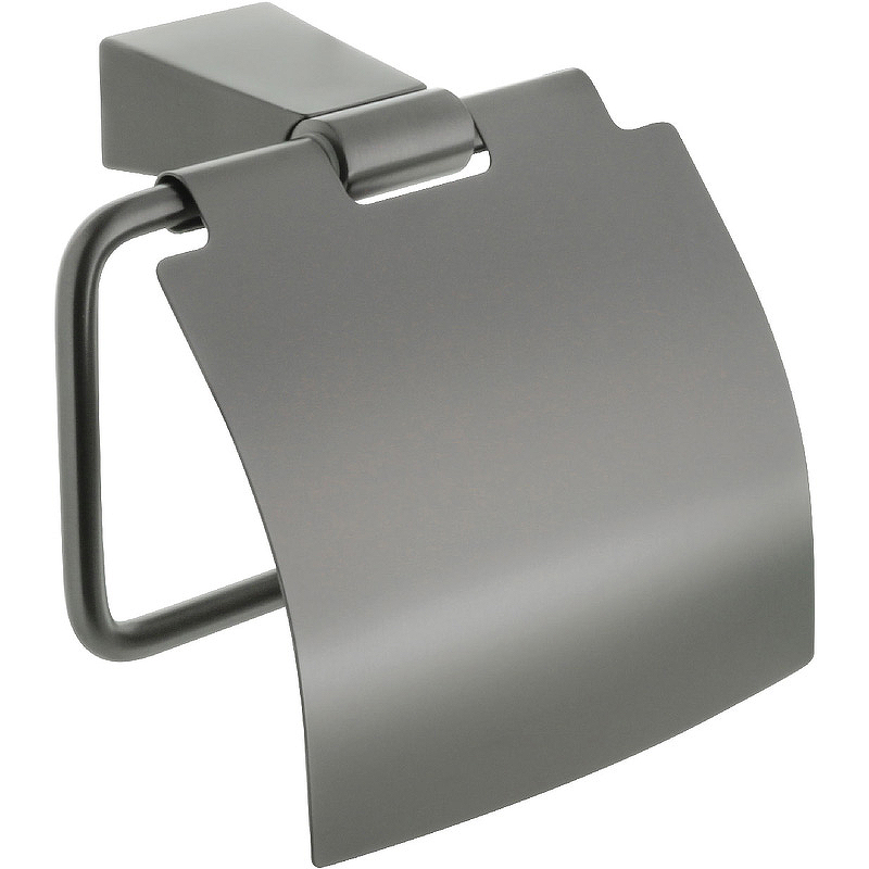 Держатель туалетной бумаги Fixsen Trend Graphite FX-98010 с крышкой Черный графит держатель для туалетной бумаги fixsen magic с крышкой сталь пластик черный fx 46010