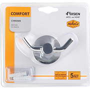 Двойной крючок Fixsen Comfort Chrome FX-85005A Хром-1