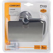 Держатель туалетной бумаги Fixsen Comfort Chrome FX-85010 с крышкой Хром-1