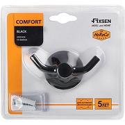 Двойной крючок Fixsen Comfort Black FX-86005A Черный матовый-1