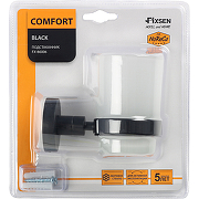 Стакан для зубных щеток Fixsen Comfort Black FX-86006 Черный матовый-1