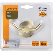 Двойной крючок Fixsen Comfort Gold FX-87005A Золото матовое-1