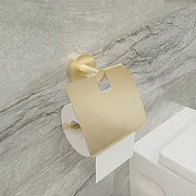 Держатель туалетной бумаги Fixsen Comfort Gold FX-87010 с крышкой Золото матовое-2