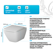 Унитаз AM.PM Spirit V2.0 Square FlashClean C701701SC подвесной с сиденьем микролифт-1