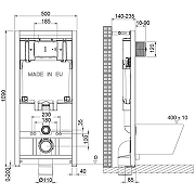 Комплект унитаза с инсталляцией Lemark Glazer 100801427 с сиденьем Микролифт и клавишей смыва Хром глянцевый-25