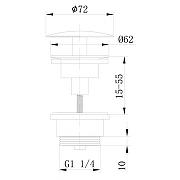 Донный клапан Abber AF0012 Хром-1