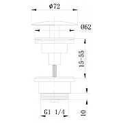 Донный клапан Abber AF0012G Золото матовое-1