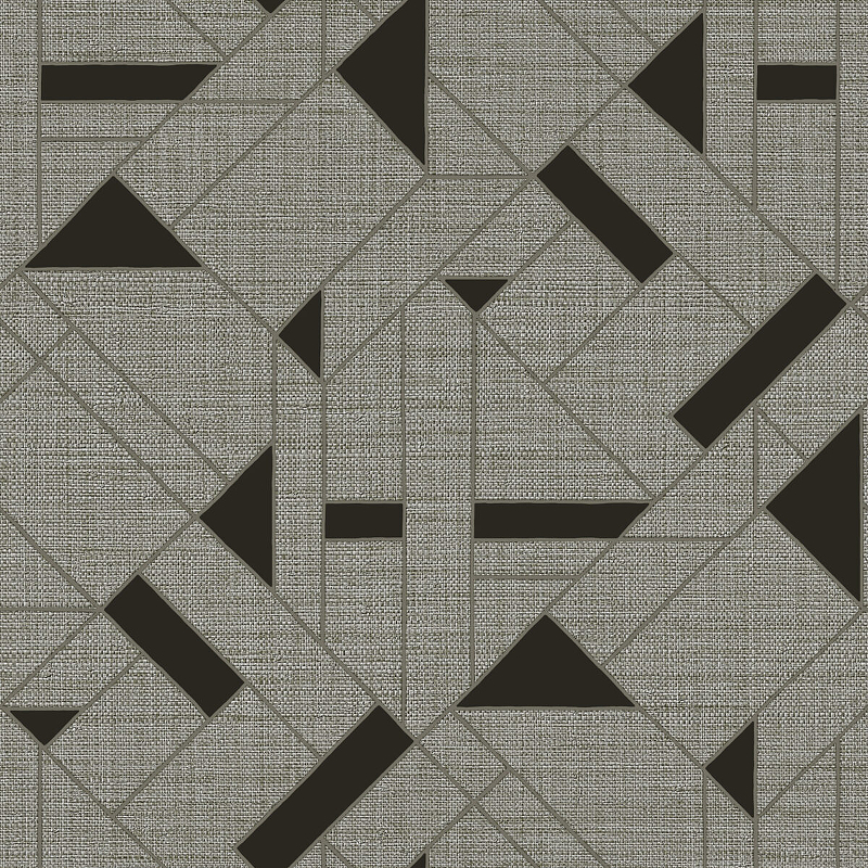 Обои Zambaiti Parati Trussardi VII 18950 Винил на флизелине (0,7*10,05) Серый/Черный, Абстракция/Геометрия