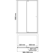 Душевая дверь WasserKRAFT Aula 100 11P12 профиль Хром стекло прозрачное-3