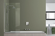 Шторка на ванну Azario Merrit 80 AZ-NF6211-1 800 профиль Серебро стекло прозрачное-1