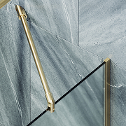 Шторка на ванну Maybah Glass MGV-143-3у 640x1400 в узком профиле Золото стекло сатиновое-4