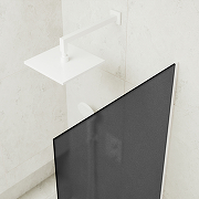 Шторка на ванну Maybah Glass MGV-85-1у 500x1400 в узком профиле Белый стекло графитовое матовое-3