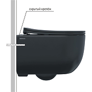 Комплект унитаза Berges Ventas Black с инсталляцией Novum 043326 Черный с сиденьем Микролифт и Черной Soft touch клавишей смыва-2