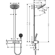 Душевая система Hansgrohe Pulsify S Showerpipe 260 2jet 24240670 с термостатом Черная матовая-2