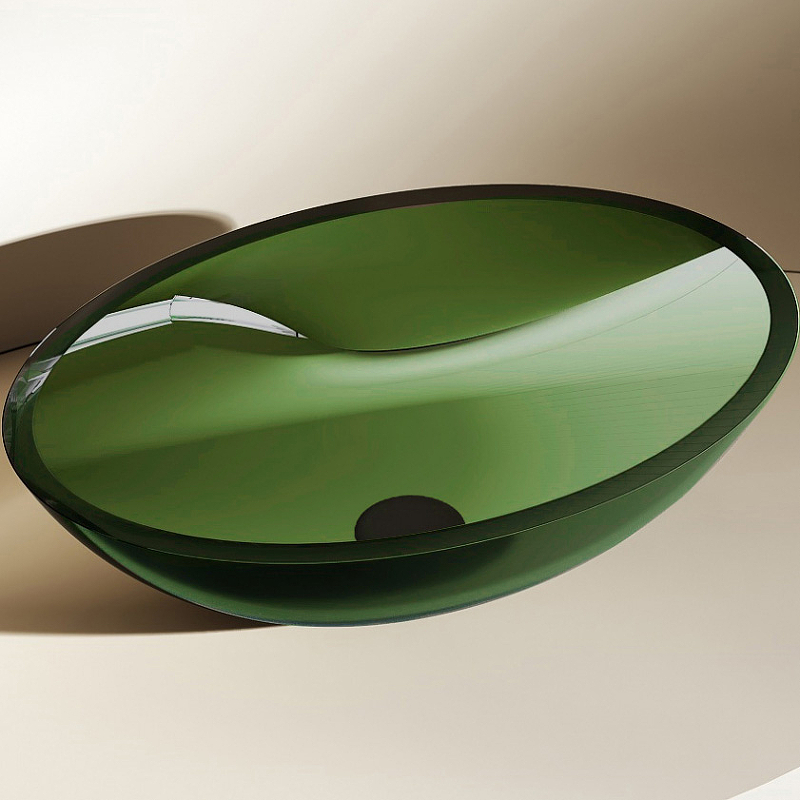 раковина чаша abber karbon 50 ak2042 черная Раковина-чаша Abber Kristall 50 AT2802Emerald Зеленая