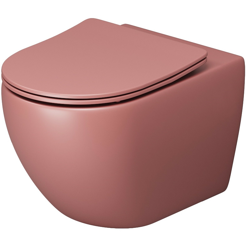 Унитаз Grossman Color GR-4411PIMS подвесной Розовый матовый с сиденьем Микролифт унитаз grossman color gr 4455pims подвесной розовый матовый с сиденьем микролифт