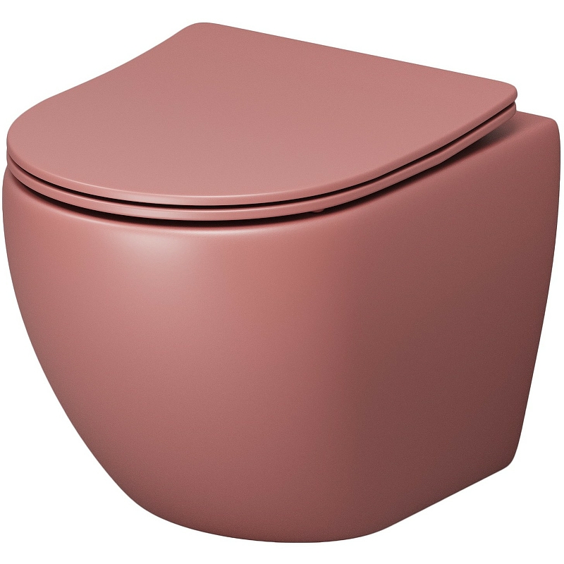 Унитаз Grossman Color GR-4455PIMS подвесной Розовый матовый с сиденьем Микролифт унитаз grossman color gr 4455pims подвесной розовый матовый с сиденьем микролифт