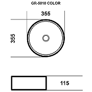 Раковина-чаша Grossman Color 35 GR-5010SBR Серебро Черная-3
