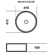 Раковина-чаша Grossman Color 41 GR-3013VIM Бордовая матовая-3
