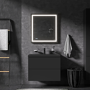Комплект мебели для ванной AM.PM Gem 75 BK90GN подвесной Черный матовый со смесителем для раковины и аксессуарами-1