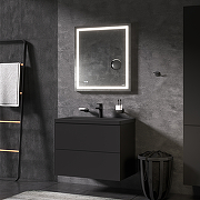 Комплект мебели для ванной AM.PM Gem 75 BK90GN подвесной Черный матовый со смесителем для раковины и аксессуарами-2