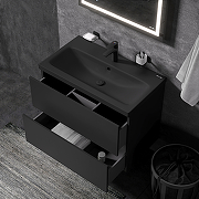 Комплект мебели для ванной AM.PM Gem 75 BK90GN подвесной Черный матовый со смесителем для раковины и аксессуарами-3