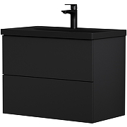 Комплект мебели для ванной AM.PM Gem 75 BK90GN подвесной Черный матовый со смесителем для раковины и аксессуарами-9