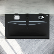 Комплект мебели для ванной AM.PM Gem 75 BK90GN подвесной Черный матовый со смесителем для раковины и аксессуарами-15