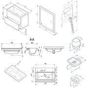 Комплект мебели для ванной AM.PM Gem 75 BK90GN подвесной Черный матовый со смесителем для раковины и аксессуарами-39