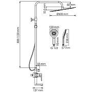 Душевая система WasserKRAFT A166.117.101.010.CH Хром-12