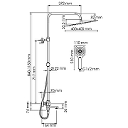 Душевая система WasserKRAFT A199.119.065.010.CH Thermo с термостатом Хром-13