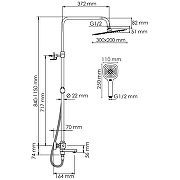 Душевая система WasserKRAFT A199.069.065.010.CH Thermo с термостатом Хром-13