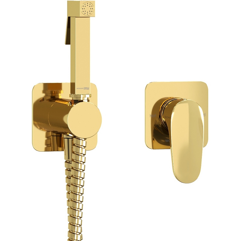Гигиенический душ со смесителем WasserKRAFT Neckar A2151.280.238.216 Золото глянцевое цена и фото