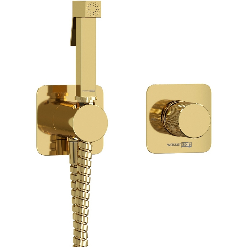Гигиенический душ со смесителем WasserKRAFT Ems A7651.280.238.216 Золото глянцевое цена и фото