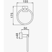 Кольцо для полотенец D-Lin D230222 Черное матовое-1