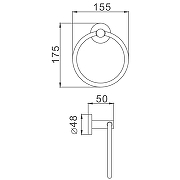Кольцо для полотенец D-Lin D230111 Черное матовое-1