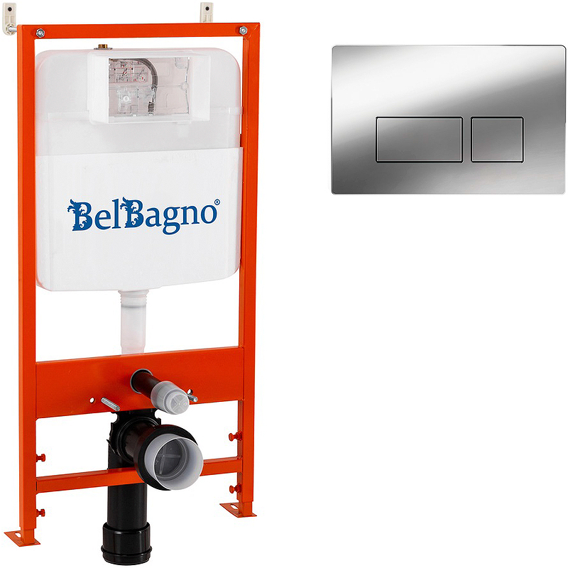 Инсталляция BelBagno BB026/BB041CR с клавишей смыва Хром глянцевый инсталляция belbagno bb026 bb081cr с клавишей смыва хром глянцевый