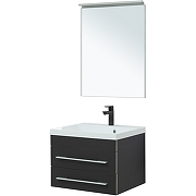 Комплект мебели для ванной Aquanet Верона New 58 281103 подвесной Черный матовый-2
