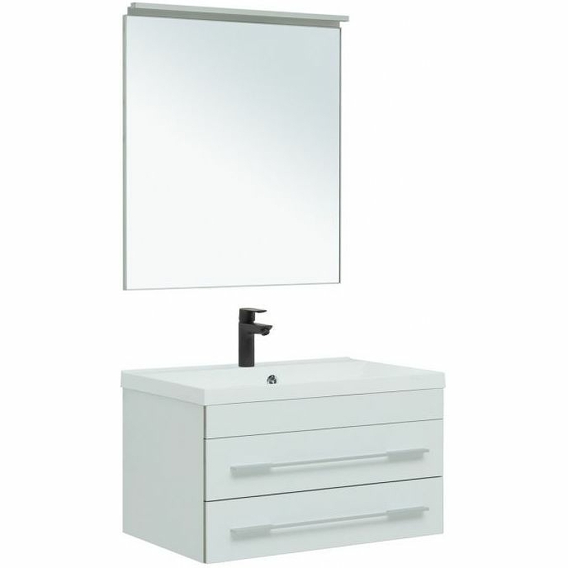 Комплект мебели для ванной Aquanet Верона New 75 281104 подвесной Белый матовый комплект мебели для ванной aquanet верона 50 254065 подвесной белый