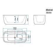 Акриловая ванна Black&White Swan SB350 150x75 350SB00 Белая глянцевая без гидромассажа-4