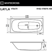 Акриловая ванна Whitecross Layla 170x75 0102.170075.100.LINENANO.GL с гидромассажем-7