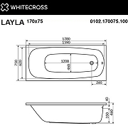 Акриловая ванна Whitecross Layla 170x75 0102.170075.100.ULTRANANO.GL с гидромассажем-9