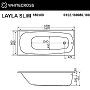 Акриловая ванна Whitecross Layla Slim 180x80 0122.180080.100.RELAX.BR с гидромассажем-7
